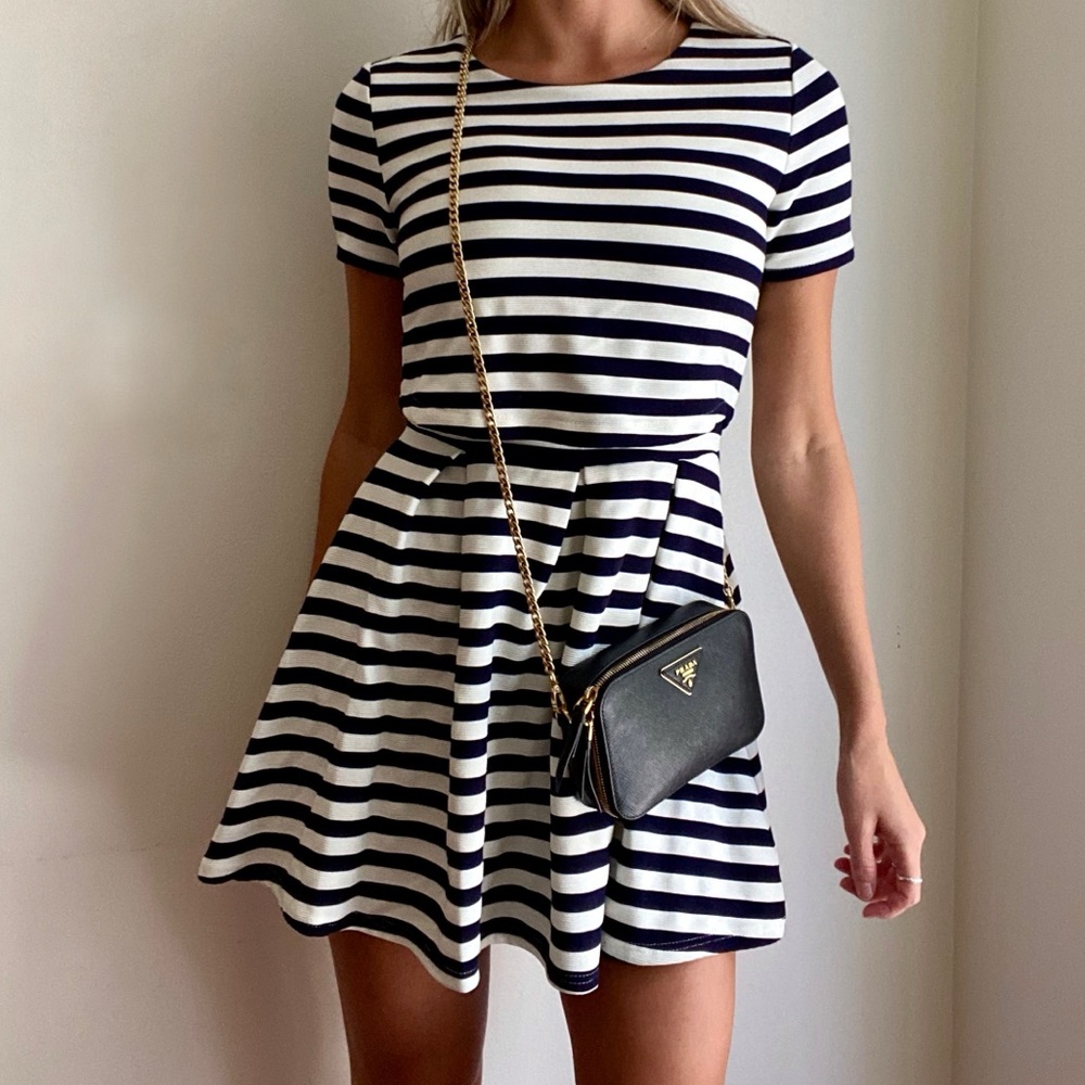 Forever 21 Navy and White Striped Mini Dress
